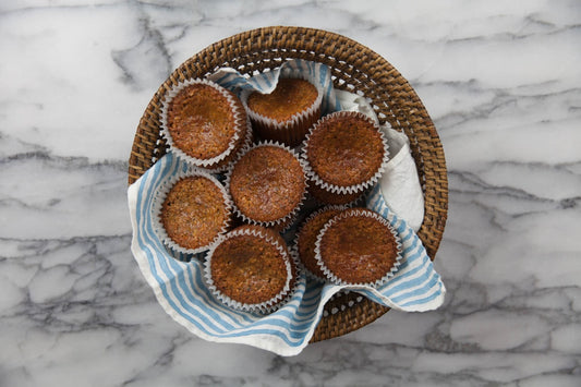 Basket of Lemon Blueberry Chia Muffins