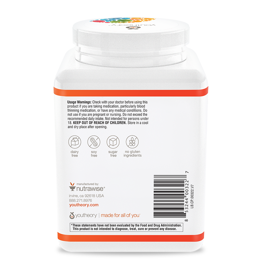 Collagen Powder Vanilla Flavor Bottle Back Side