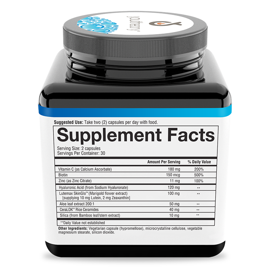 Hyaluronic Plus Vegetarian Capsules Bottle Right Side