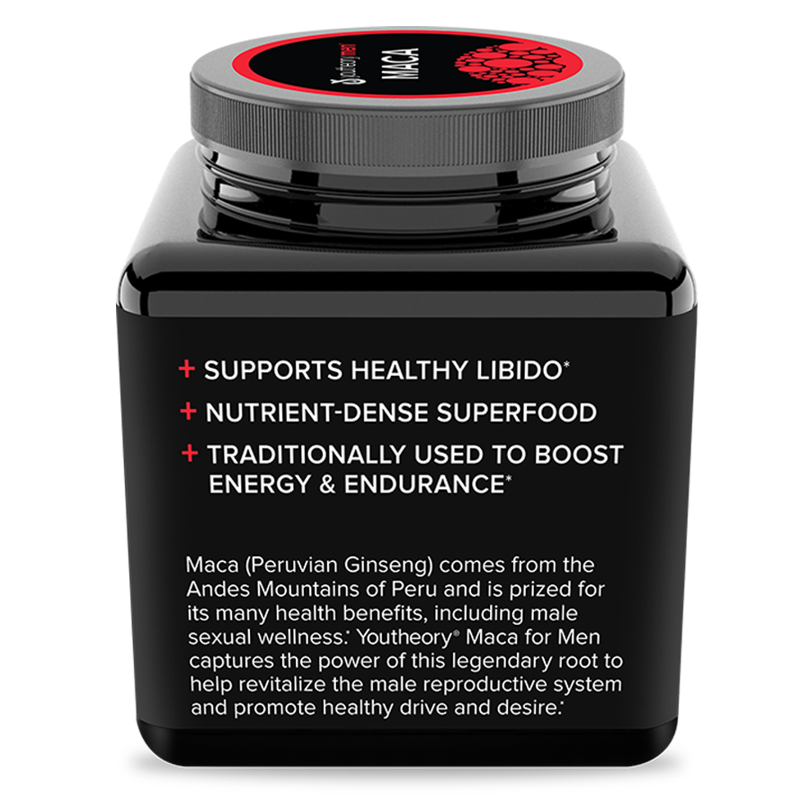 mens maca 120ct capsules left side