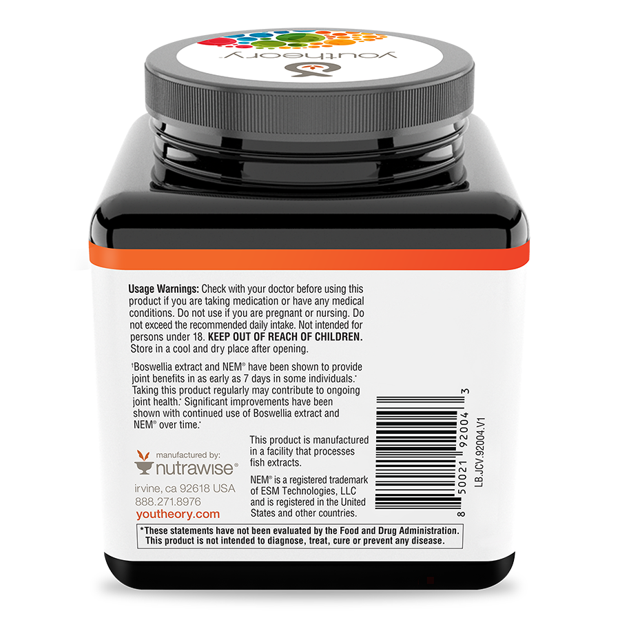 Vegetarian Joint Collagen 60ct Capsules Back Side