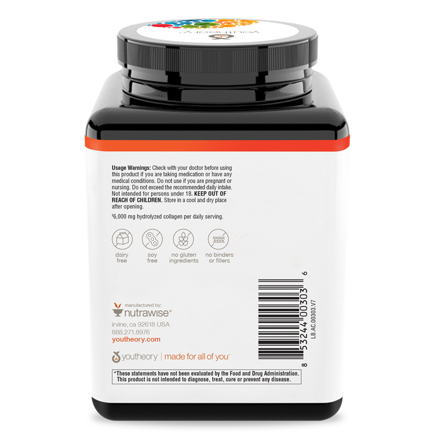 Collagen 290 Tablets Bottle Back View