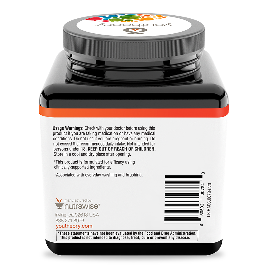 Hair Collagen 120 Tablets Bottle Back View