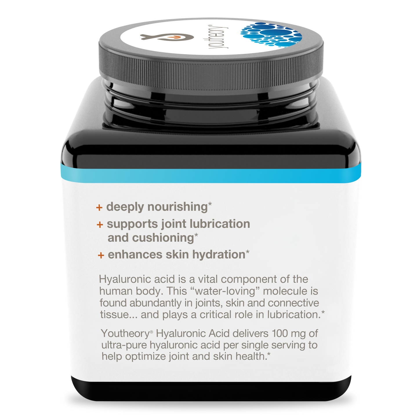 Hyaluronic Acid Capsules Bottle Left Side