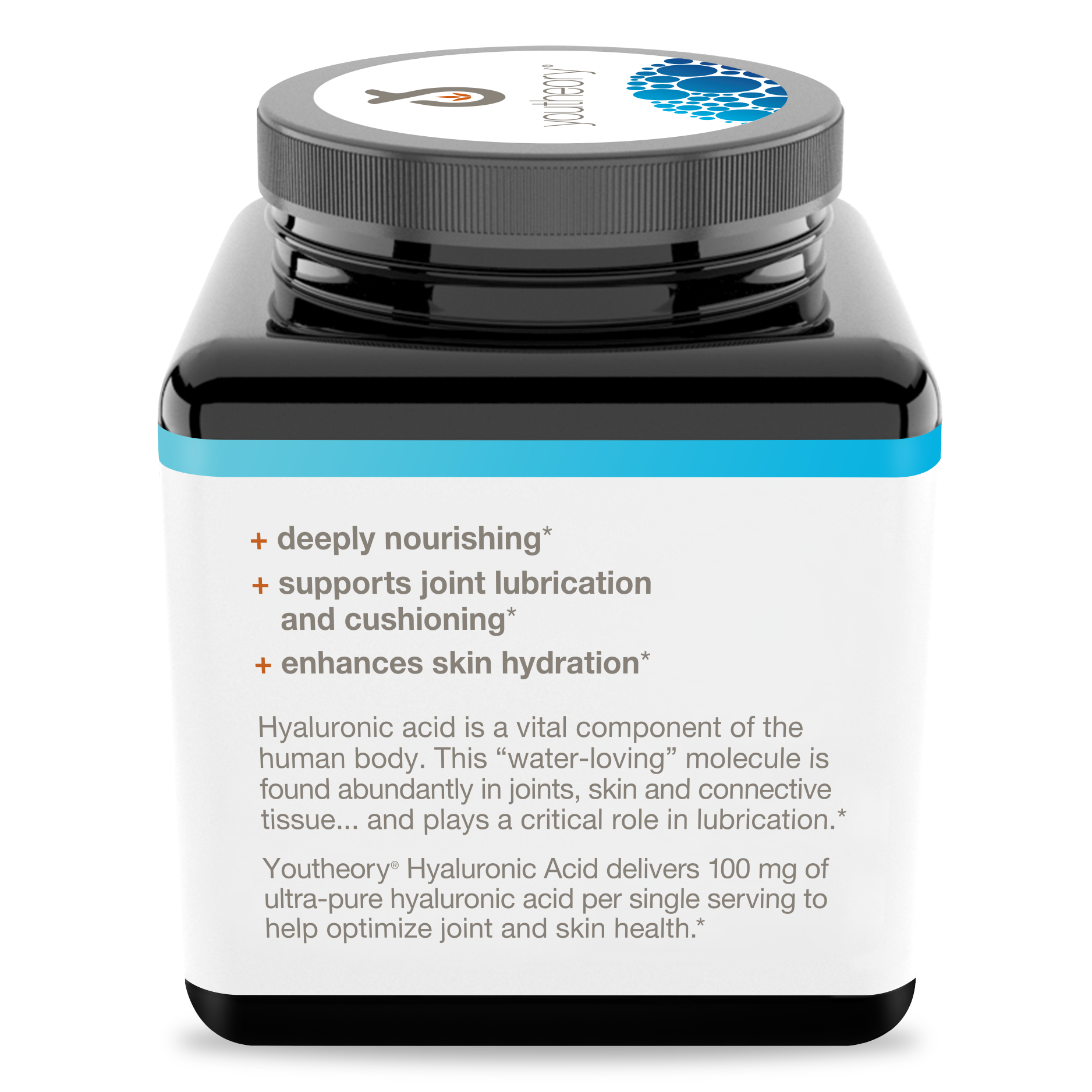 Hyaluronic Acid Capsules Bottle Left Side