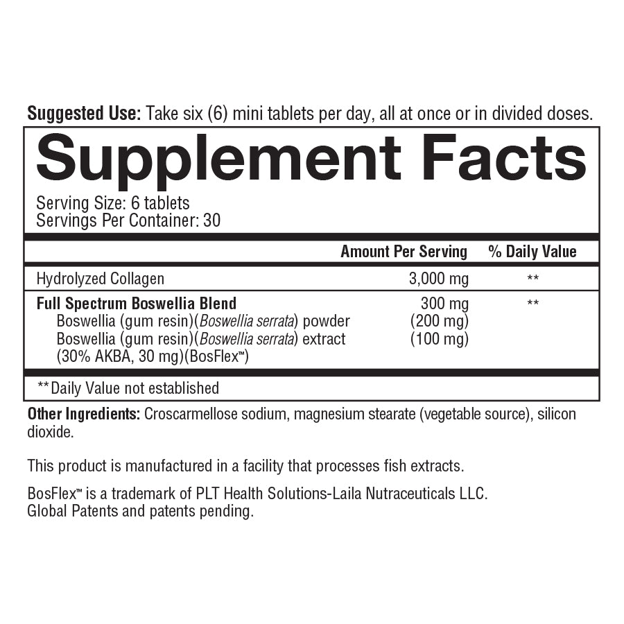 Joint Collagen+ 180 Tablets Supplement Facts