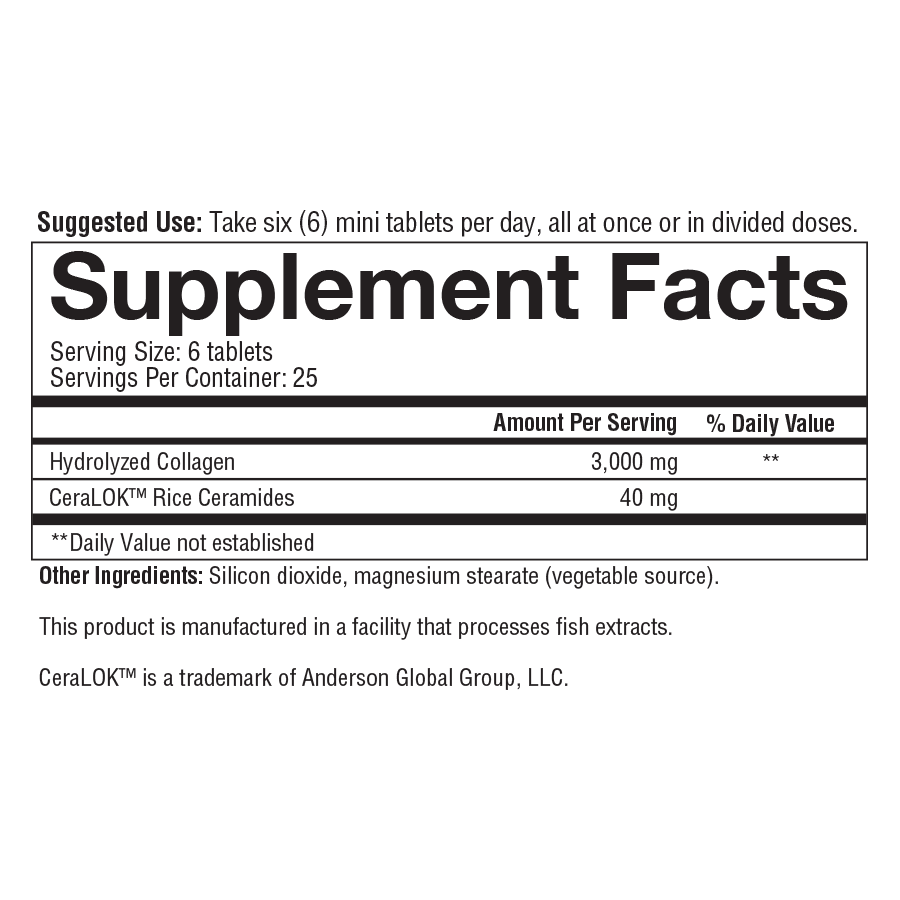 Skin Collagen+ 150 Tablets Supplement Facts