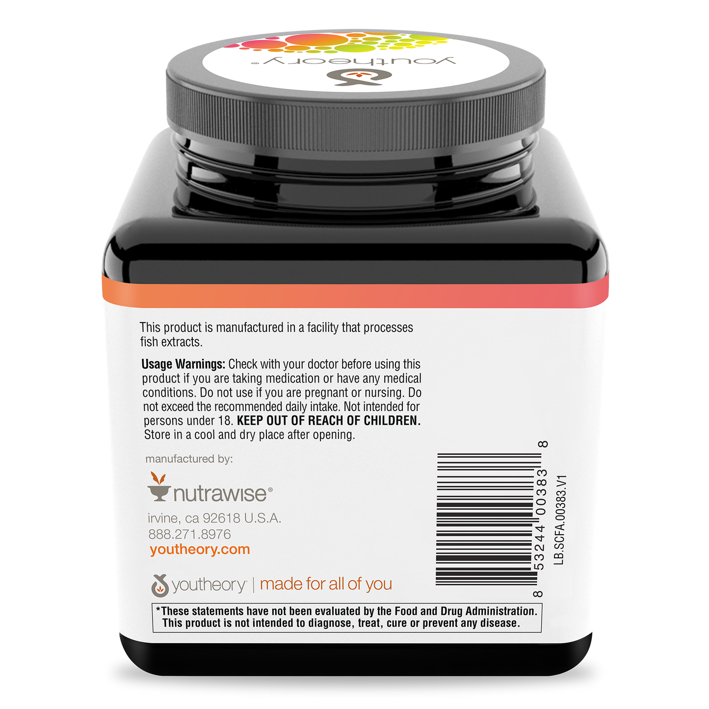 Slimming Citrus Fruit 60 Capsules Bottle Back  Side