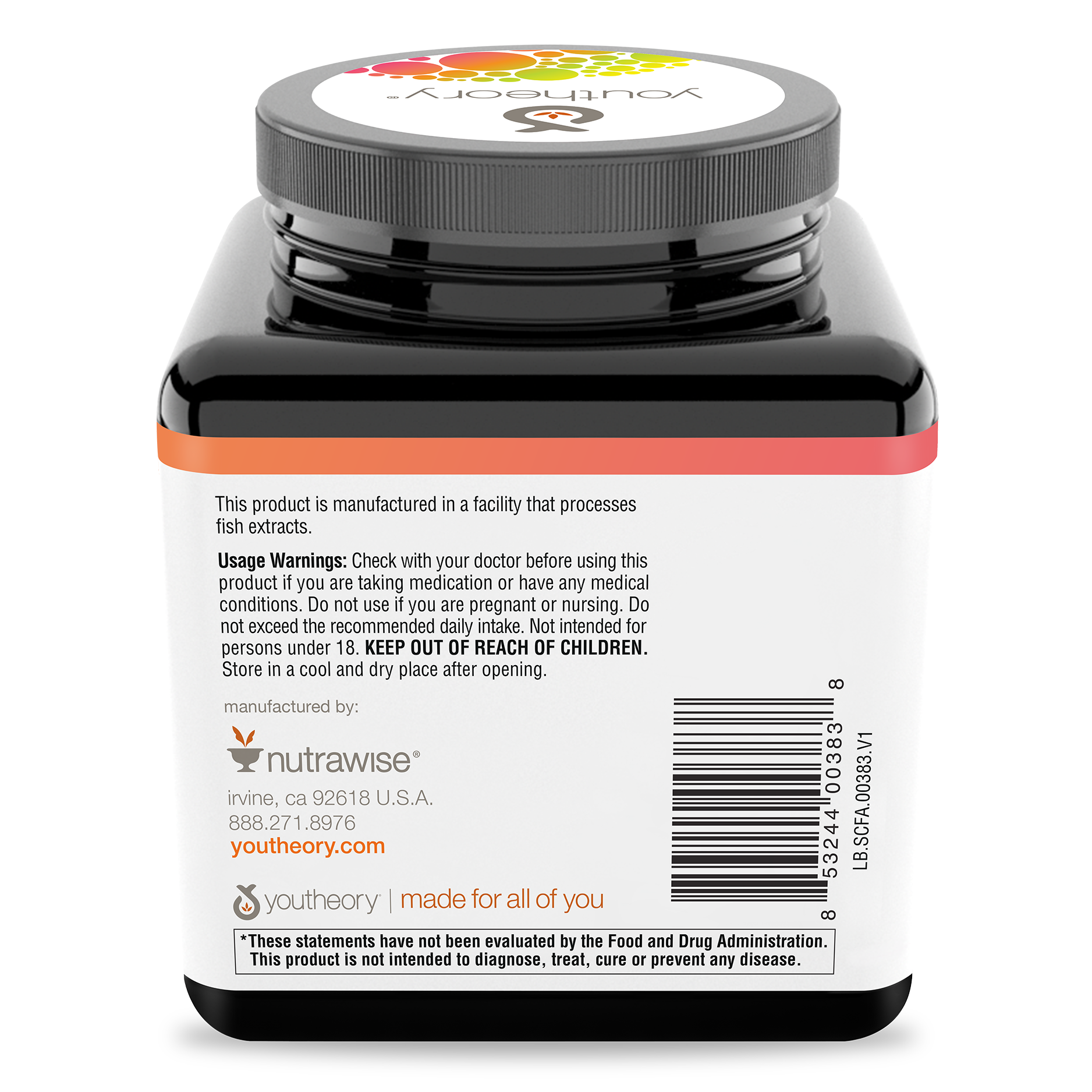 Slimming Citrus Fruit 60 Capsules Bottle Back  Side