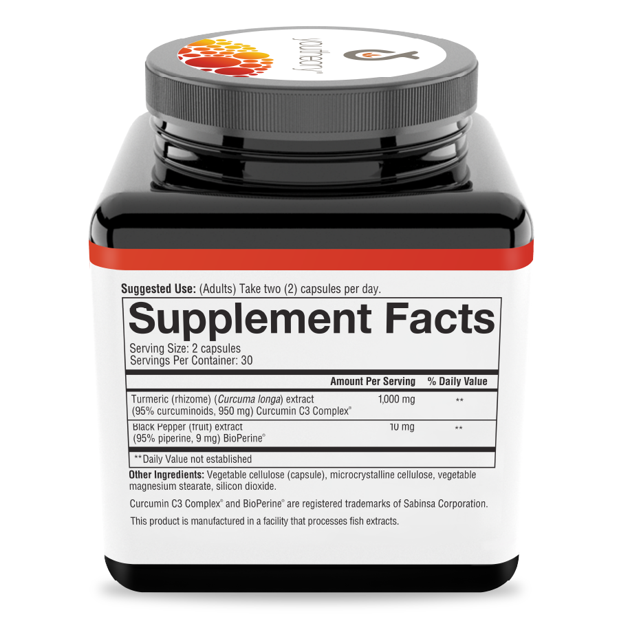 Turmeric Extra Strength 60 Capsules Bottle Right Side