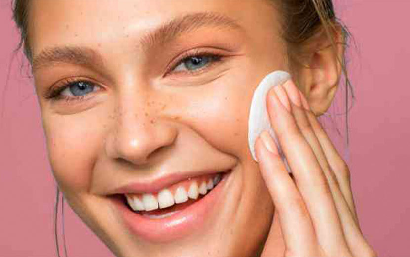 Young lady wiping her face