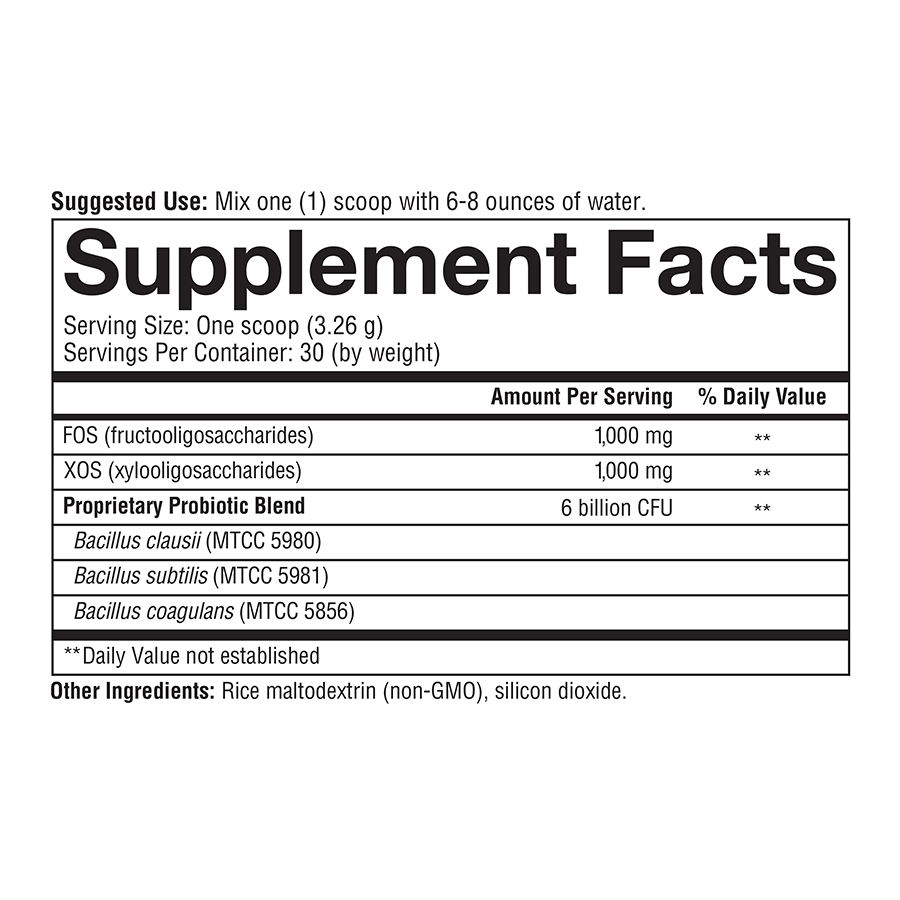 Spore Probiotic Powder Supplement Facts