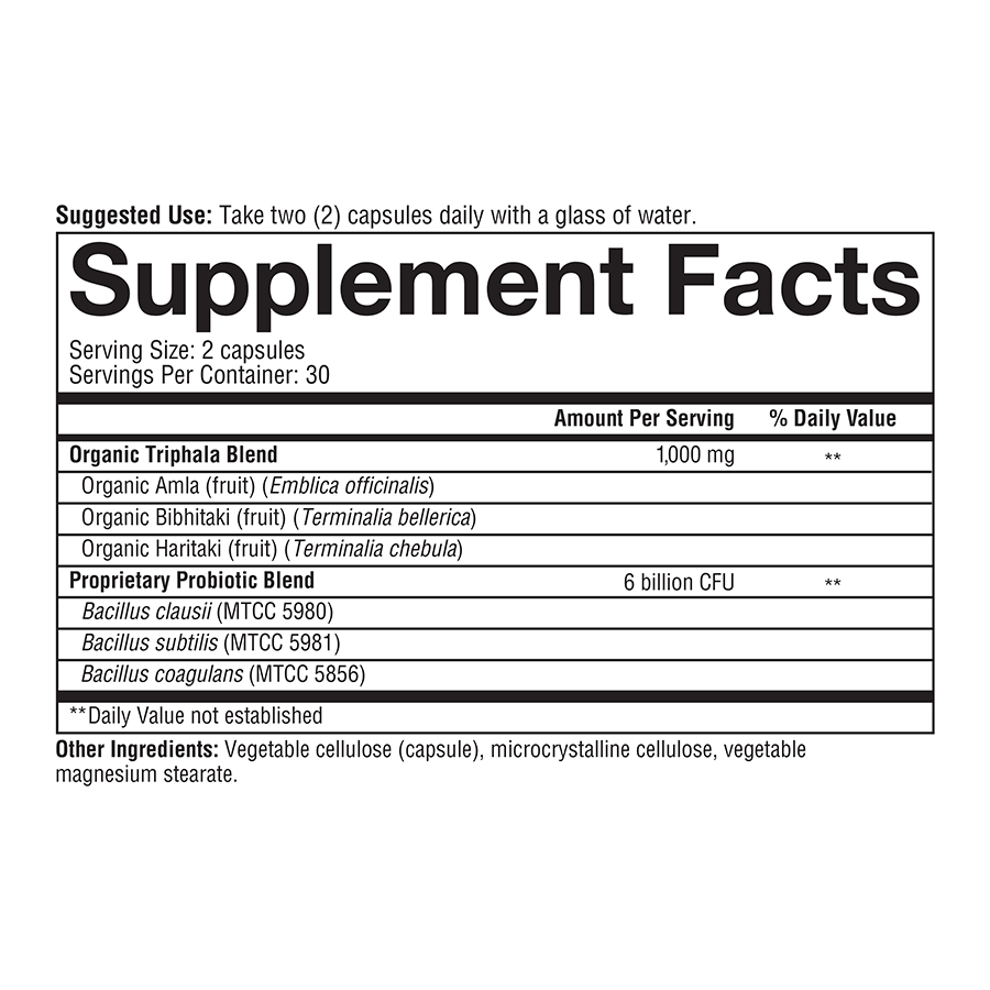 Spore Probiotic 60 Capsules Supplement Facts