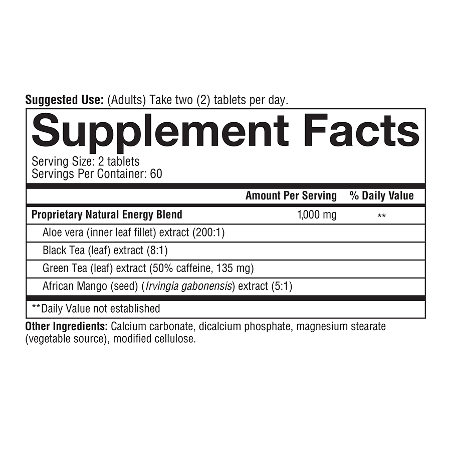 Revive 120 Tablets Supplement Facts