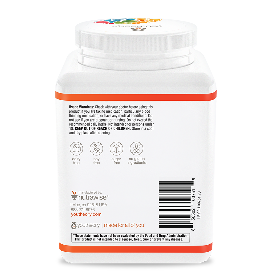 Collagen Powder Unflavored Bottle Back Side