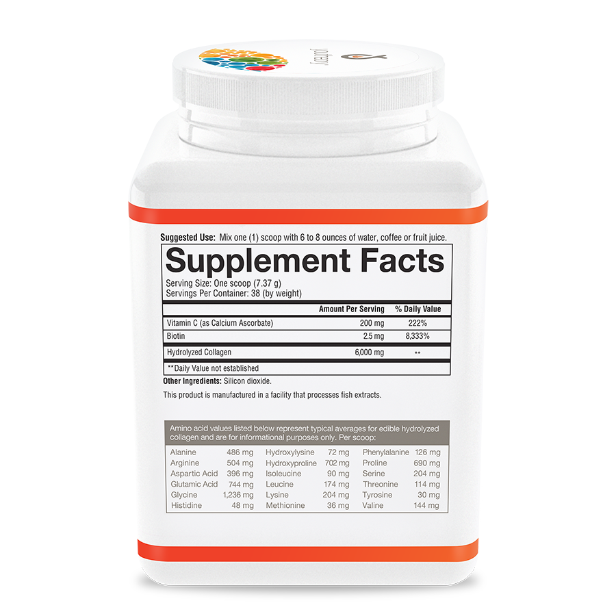 Collagen Powder Unflavored Bottle Right Side