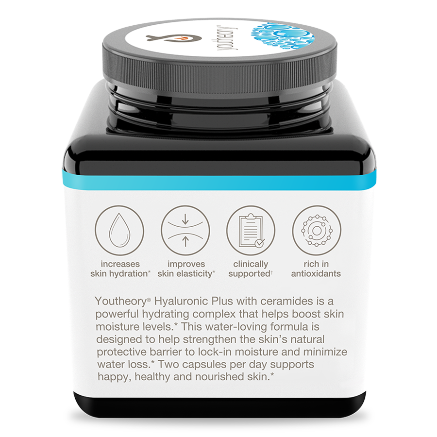 Hyaluronic Plus Vegetarian Capsules Bottle Left Side