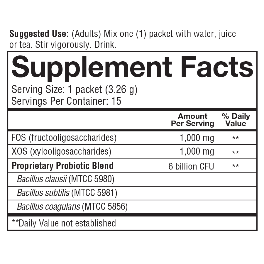 Probiotic Instant Mix Box Supplement Facts