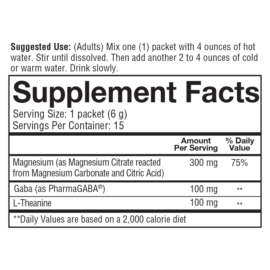 Relax Instant Mix Box Supplement Facts