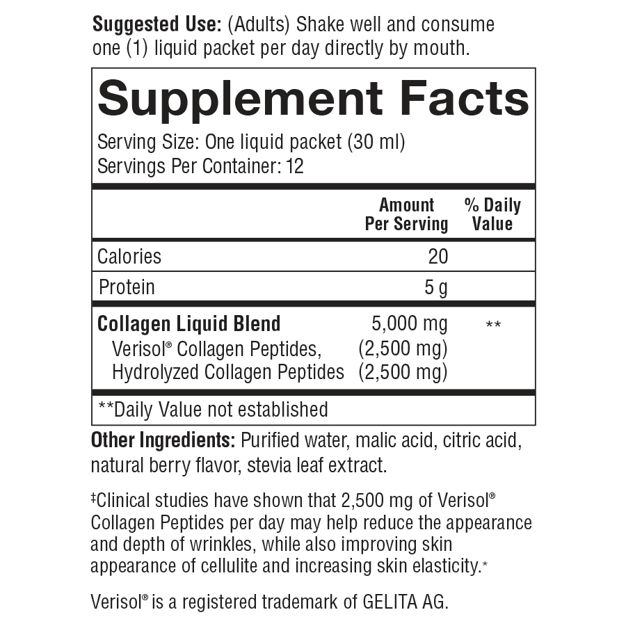 Collagen Liquid 12ct Supplement Facts