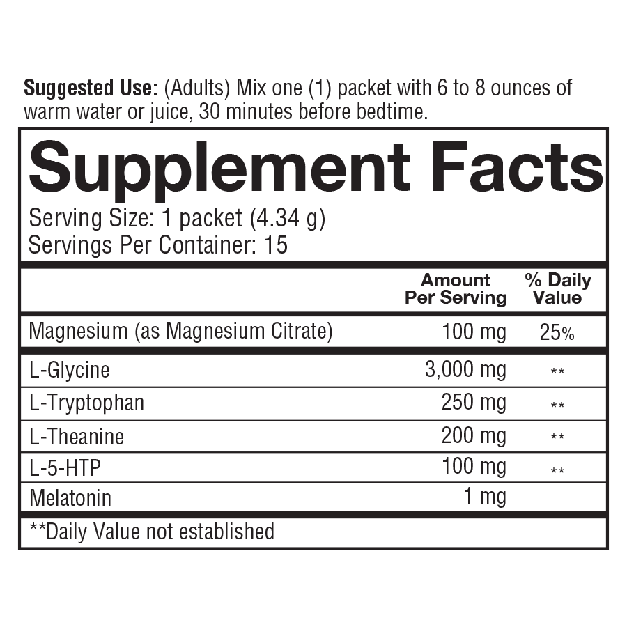 Sleep Powder 21 ct Box Supplement Facts