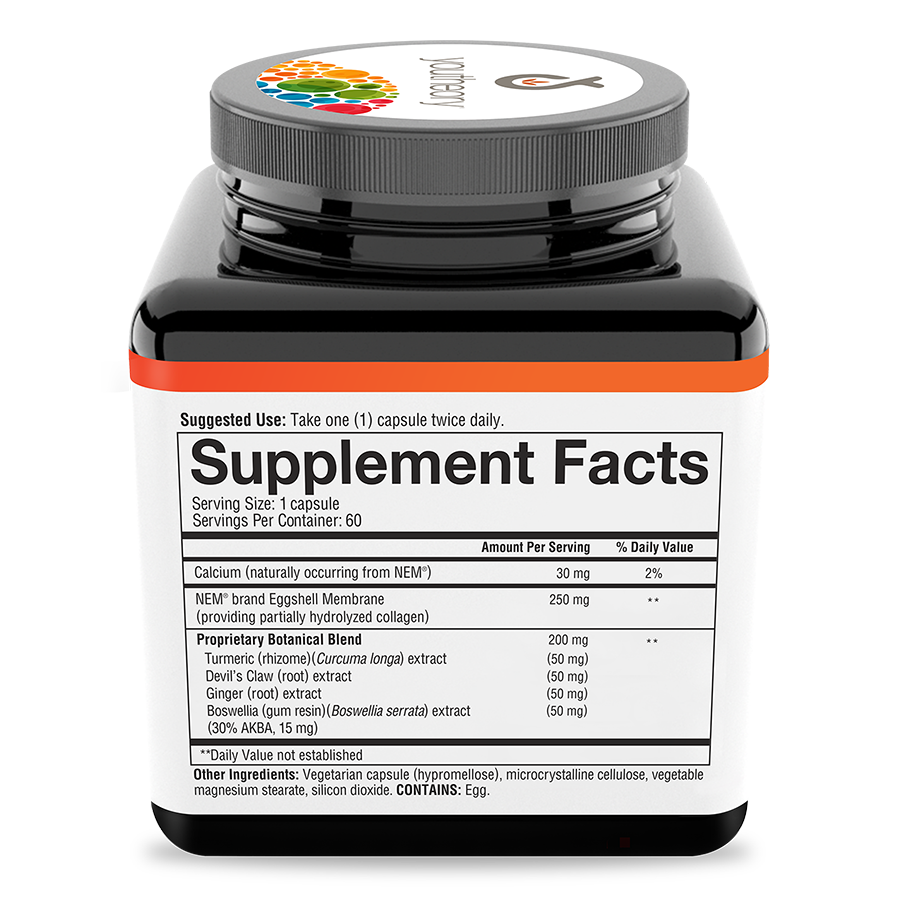 Vegetarian Joint Collagen 60ct Capsules Right Side