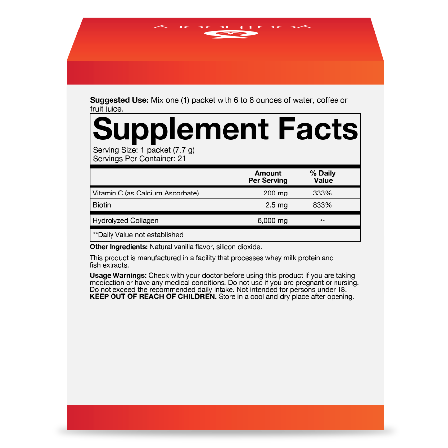 Collagen Powder Vanilla Flavor Box Right Side