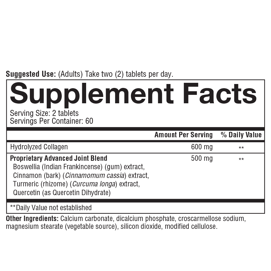 Joint Collagen 120 Tablets Supplement Facts
