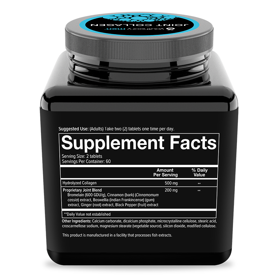 Mens Joint Collagen 120 Tablets Bottle Right Side