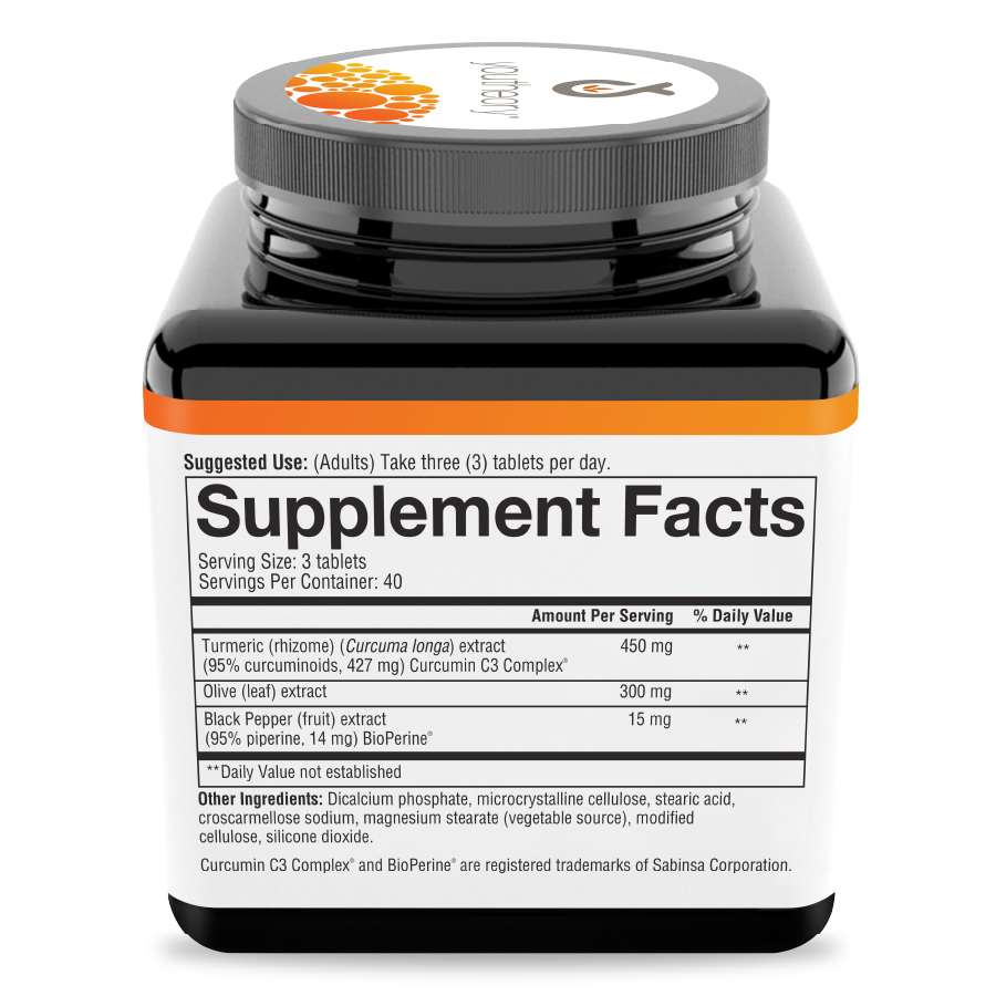 Turmeric 120 Tablets Bottle Right Side