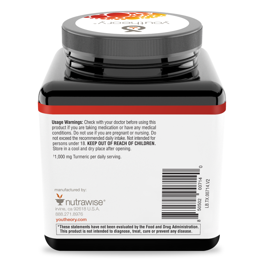 Turmeric Extra Strength 60 Capsules Bottle Back Side