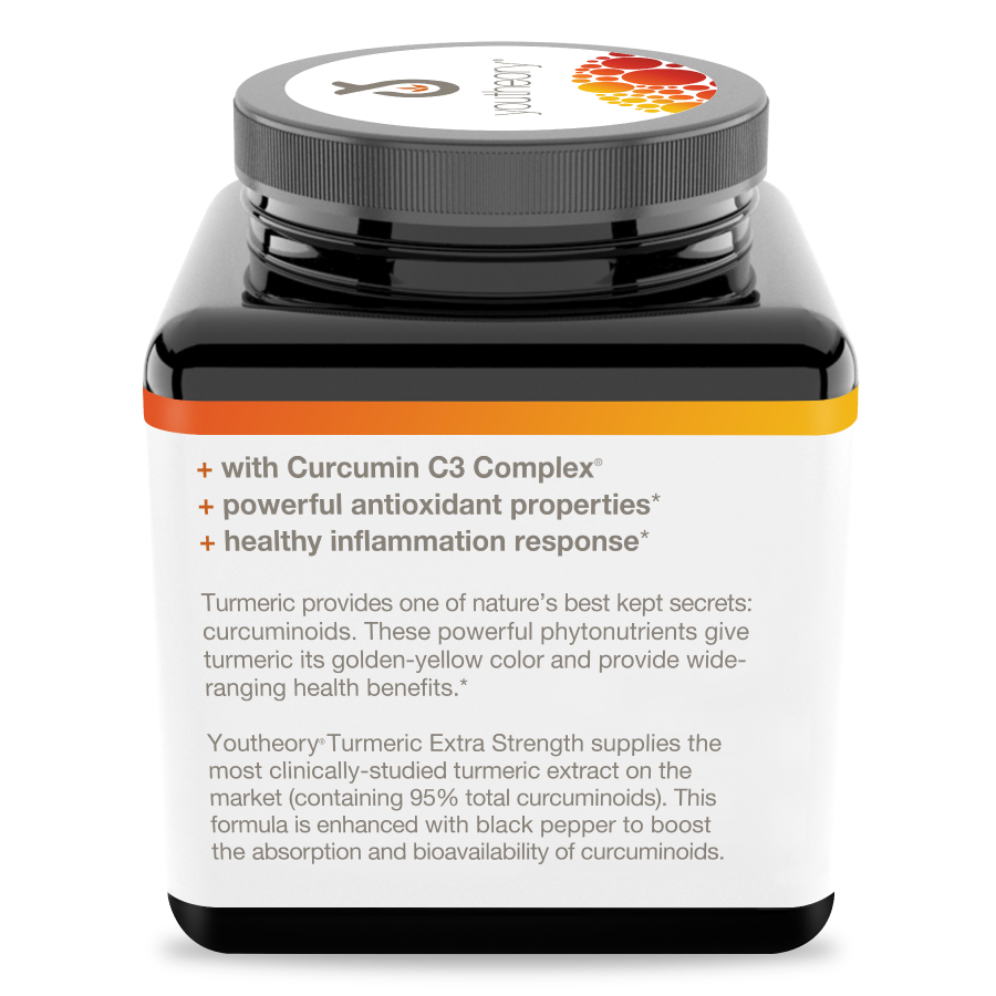 Turmeric Extra Strength 60 Capsules Bottle Left Side